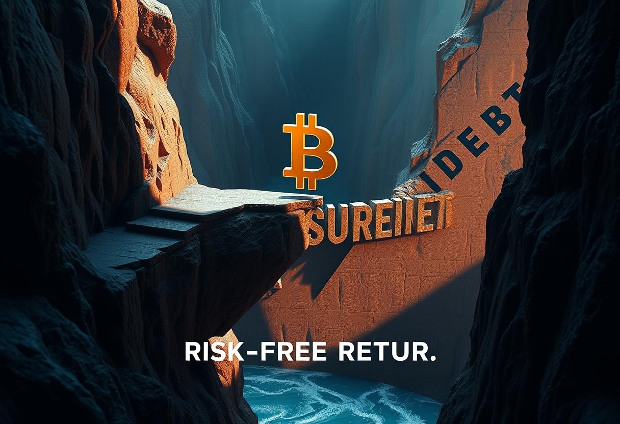 Bitcoin's valuation faces a pivotal challenge from escalating risk-free returns and looming sovereign debt concerns.