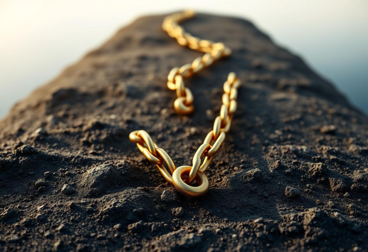 An ornate chain anchors price, holding back upward momentum at a critical juncture.