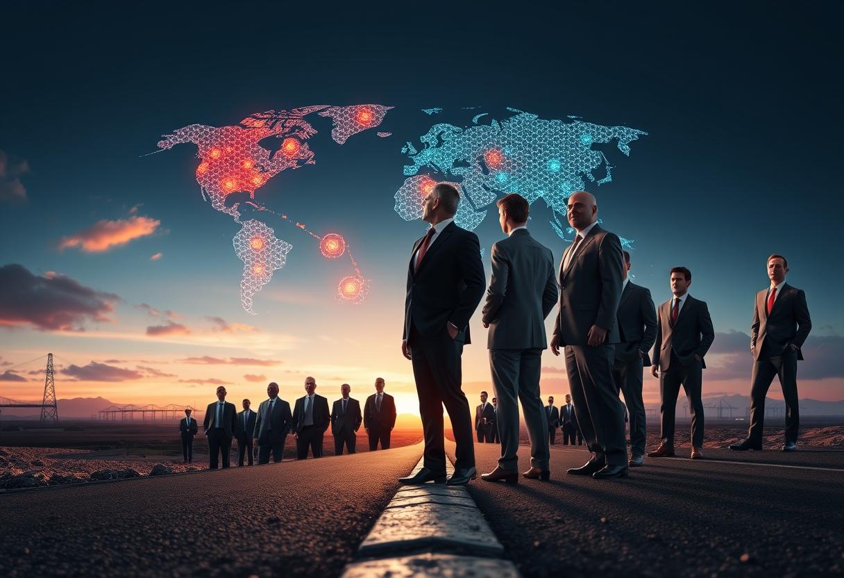 Elite delegates navigate a pivotal global crossroads, their decisions shaping the intricate web of trade and technology.