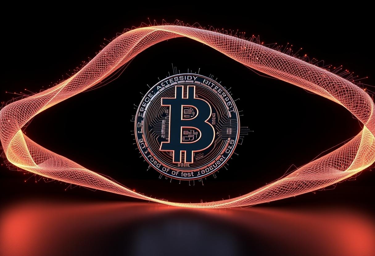 Digital ribbon forms an energy barrier, rejecting the asset's push for breakthrough.