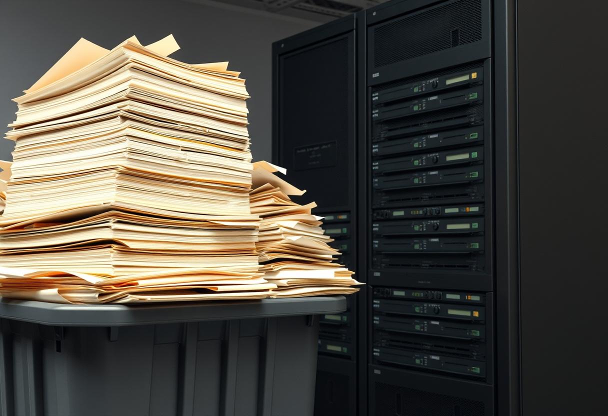The disposable paper trail left behind modern algorithmic scaling.