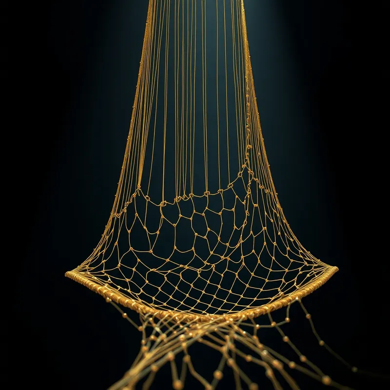 The Gilded Mesh: A fragile safety net over leverage.