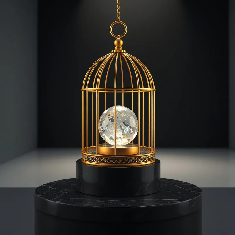The Golden Cage: Speculative retail capital under lock.