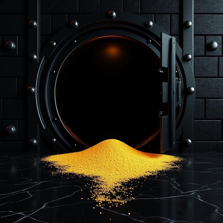 The Silent Drain: Golden sand from the treasury vault.