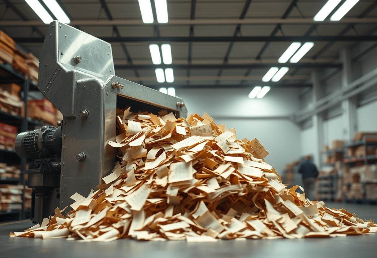 Industrial efficiency consuming the physical archives of human literature.