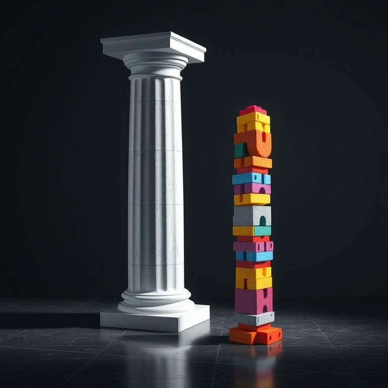 The Institutional Chasm: Heavy pillars versus fragile retail stacks.