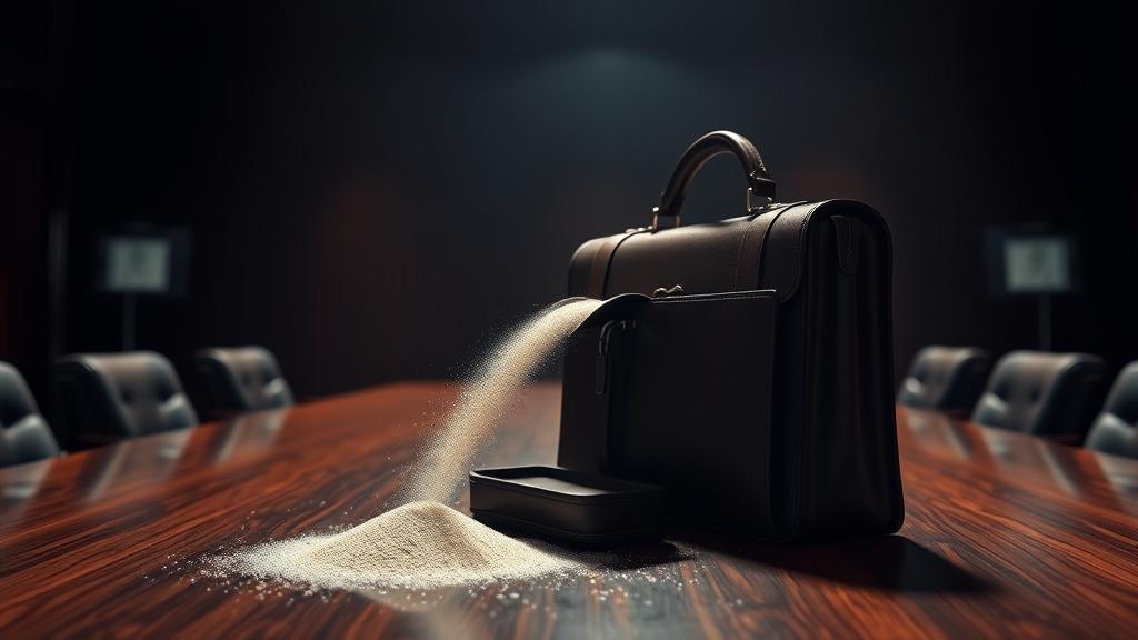 The Liquidation Drain: Sand slipping through institutional fingers.