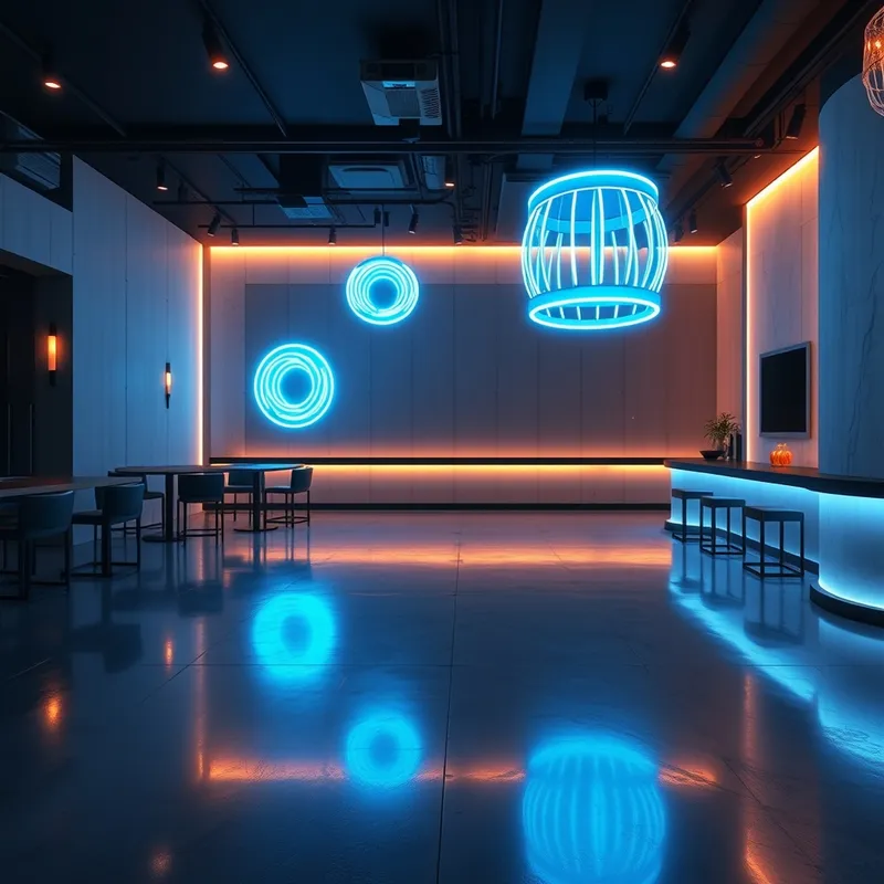 Neon distraction behind closed financial doors