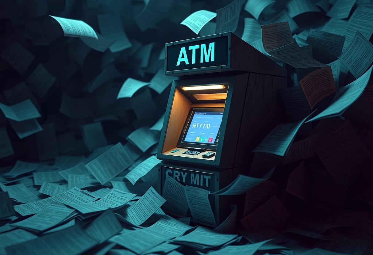 Regulatory tides engulf a crypto ATM, signaling a business model's perilous decline.