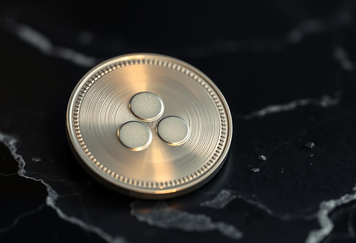 The Ripple Sovereign: A corporate legacy carved in metal.