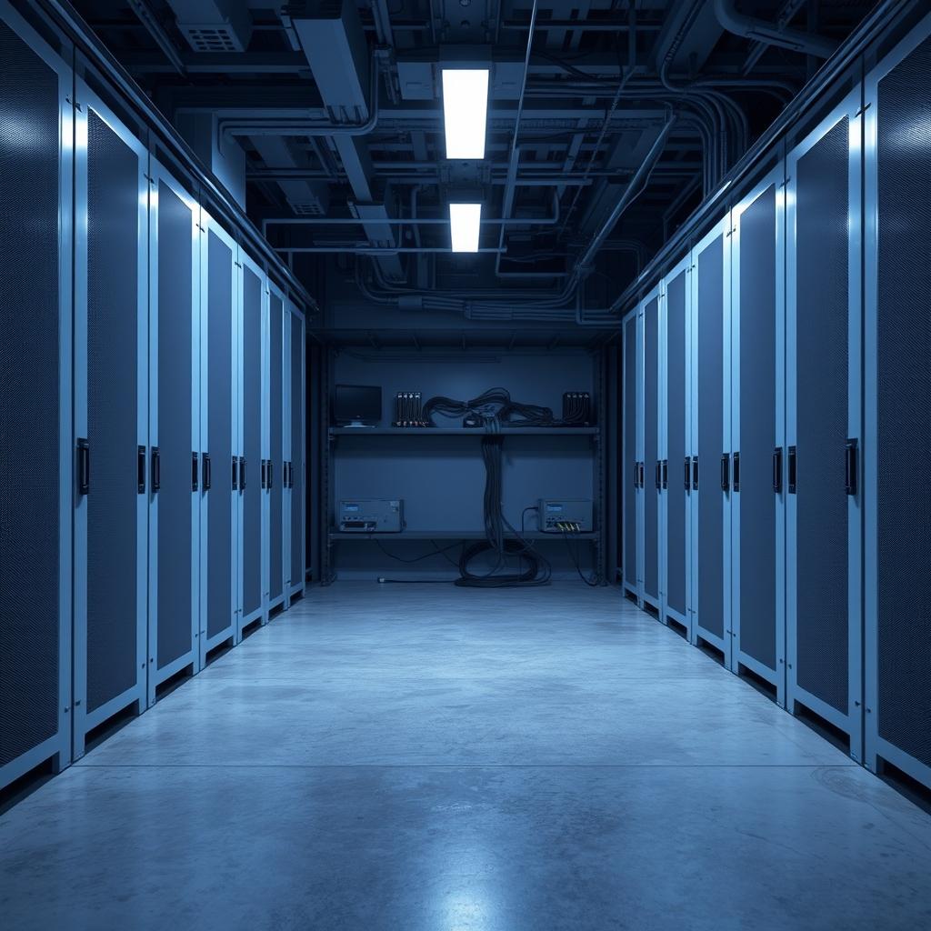 Unfunded Infrastructure: Unfinished server racks awaiting missing capital allocations.