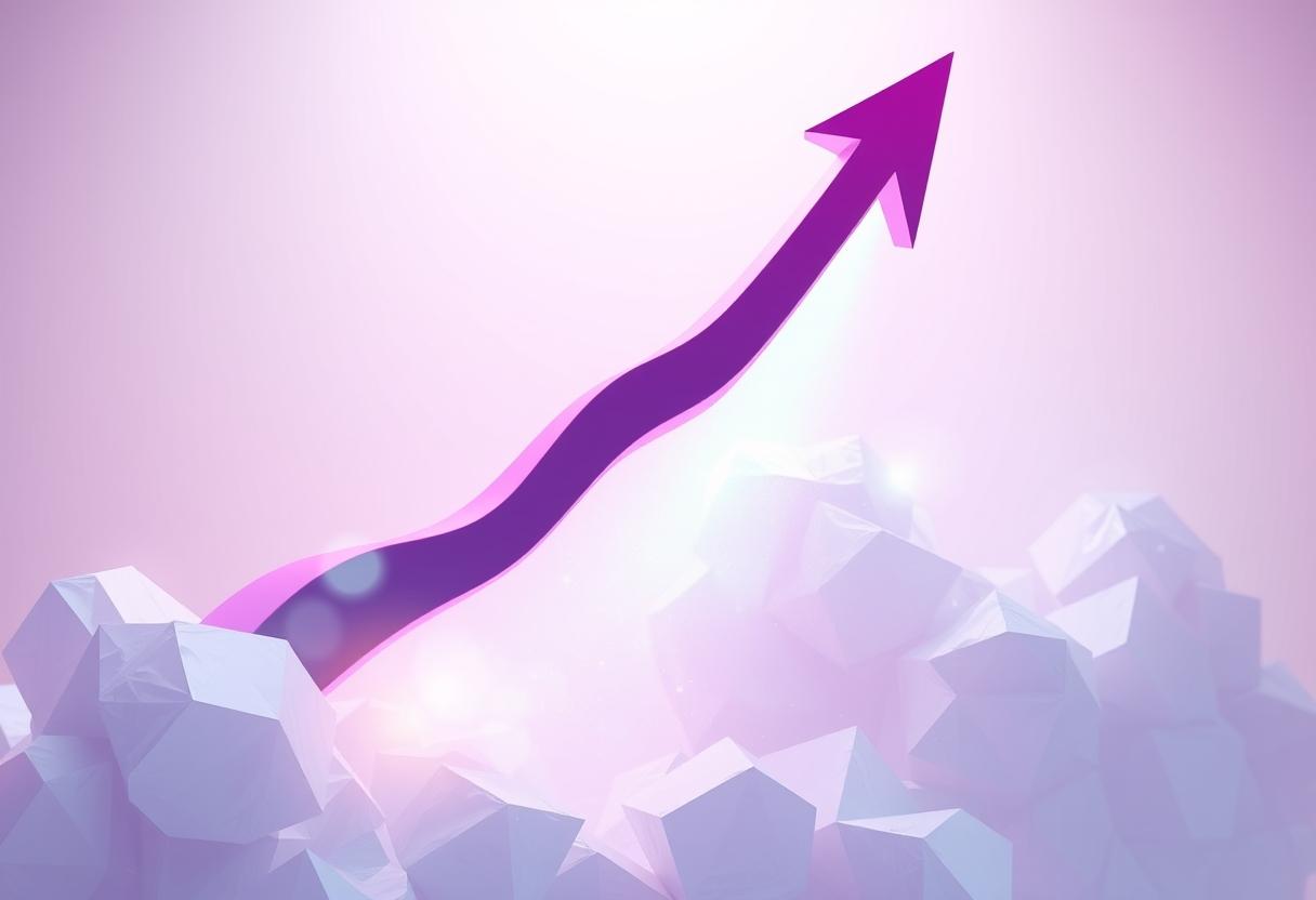 An emerging upward trajectory reflects the digital asset's anticipated recovery.
