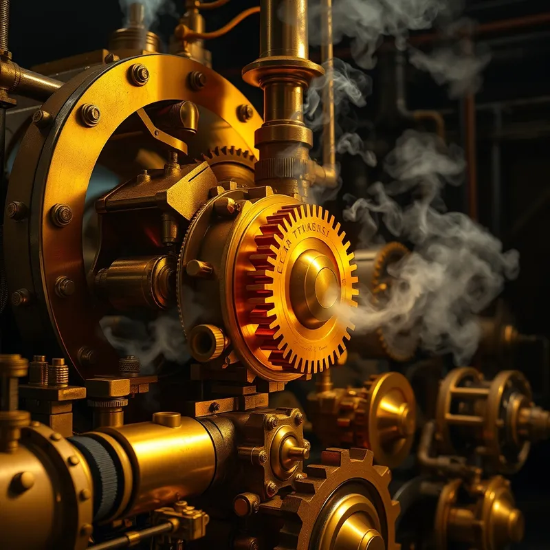 The Yield Engine: Intricate machinery running hot under pressure.